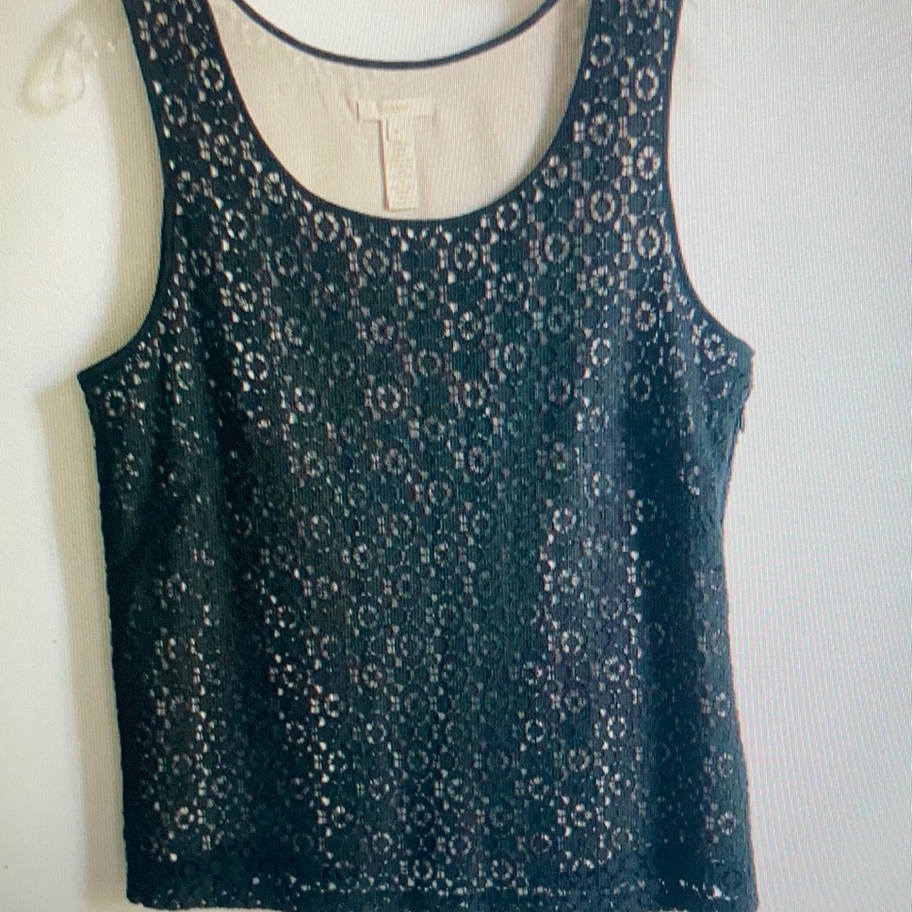 J.crew Leslie Lace shell black size 4